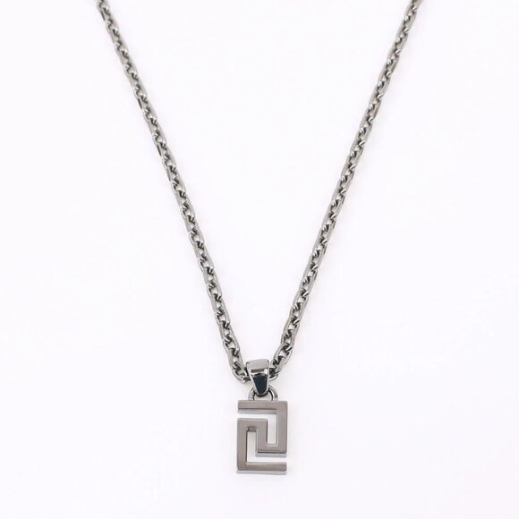 Versace Unisex Silver Color Metal Chain Necklace Pendant - Picture 1 of 4